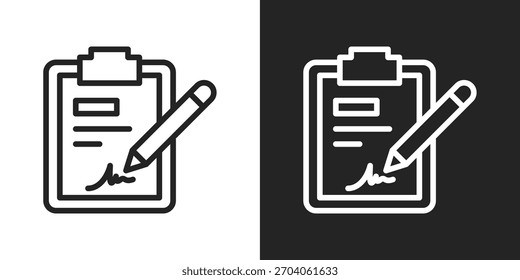 Contact Icon In Line Version On Black And White Background