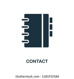 Contact icon. Monochrome style design from business collection. UI. Pixel perfect simple pictogram contact icon. Web design, apps, software, print usage.