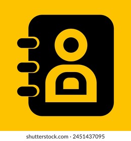 contact icon on editable yellow background