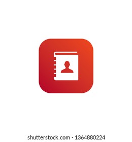 Contact icon with orange and red background 