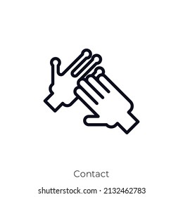 Contact icon. Outline style icon design isolated on white background