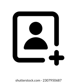 contact icon, outline style, editable vector