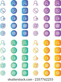 contact icon pack black fill color and outline and gradient color