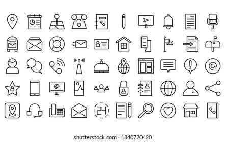 Contact icon pack. icons with minimalist concept line style. suitable for your project.Building icon pack. icons with minimalist concept line style. suitable for your project.