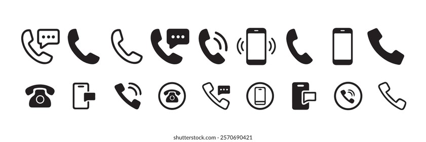 Contact icon phone mobile call. Contact us. Contact us symbol. Phone icon set. Chat bubble icon. Telephone call sign. Vector Illustration eps 10