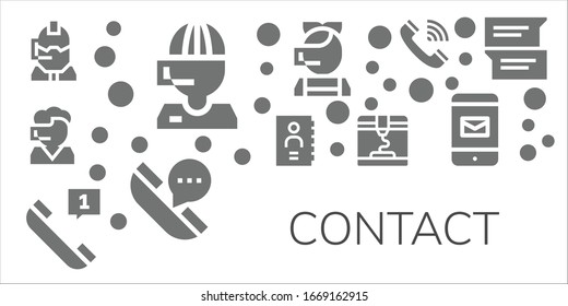 conjunto de iconos de contacto. 11 iconos de contacto rellenos. Centro de llamadas incluido, libreta de teléfonos, teléfono, 3d, Smartphone, iconos de chat