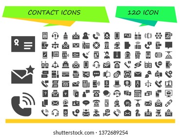 contact icon set. 120 filled contact icons.  