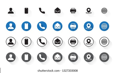 4 Style Contact Information Icons Stock Vector (Royalty Free) 1261336198