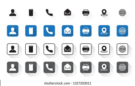 4 Style Contact Information Icons Stock Vector (Royalty Free) 1261336198