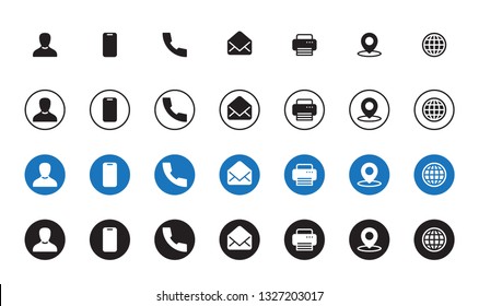 4 Style Contact Information Icons Stock Vector (Royalty Free) 1261336198