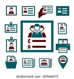 contact icon set