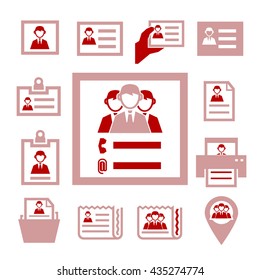 contact icon set