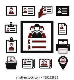 contact icon set