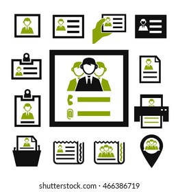 contact icon set