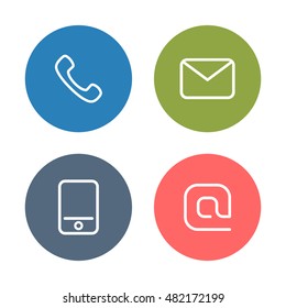 Contact icon set.