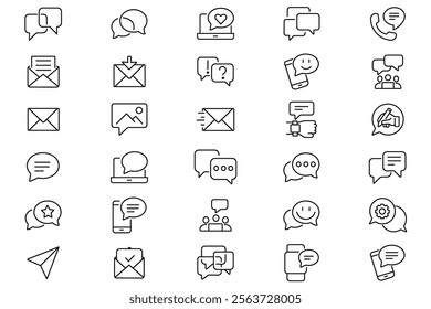 Contact Icon Set Collection Vector Illustration