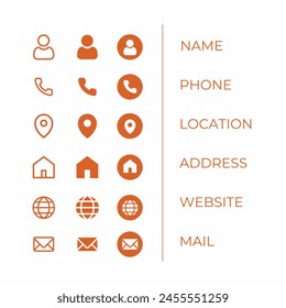 Conjunto de iconos de contacto , Conjunto de iconos de comunicación