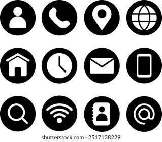 contact icon set, communication Icon set flat design