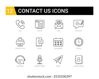 Símbolo de comunicación del conjunto de iconos de contacto