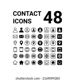 Symbol-Set kontaktieren.  Symbol für Kommunikation gesetzt. Vektorgrafik.