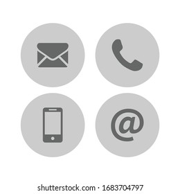 Contact icon set for computer and mobile