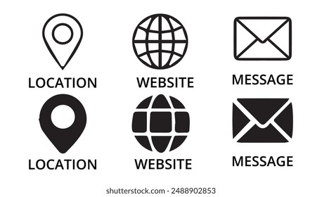 Contact icon set. Containing e-mail, phone, address, customer service, call, website  web icon vector and more.. vector illustration eps 10