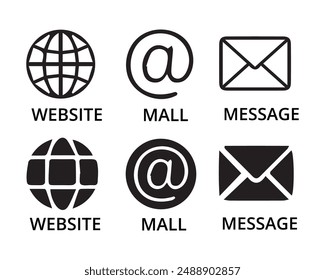 Contact icon set. Containing e-mail, phone, address, customer service, call, website  web icon vector and more.. vector illustration eps 10