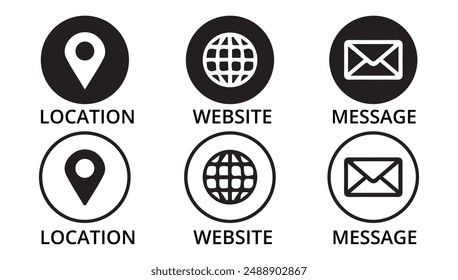 Contact icon set. Containing e-mail, phone, address, customer service, call, website  web icon vector and more.. vector illustration eps 10