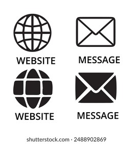 Contact icon set. Containing e-mail, phone, address, customer service, call, website  web icon vector and more.. vector illustration eps 10