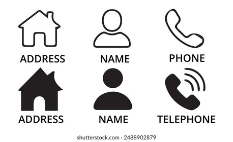 Contact icon set. Containing e-mail, phone, address, customer service, call, website  web icon vector and more.. vector illustration eps 10