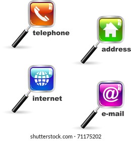 Contact icon set for design.