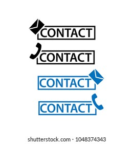 Contact icon set. Flat design