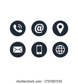 Contact icon set in flat style eps 10