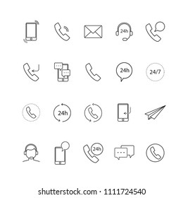 Contact icon set isolated on white background. Contact icon for web site, marketing, app and logo. Creative business concept, vector illustration, eps 10