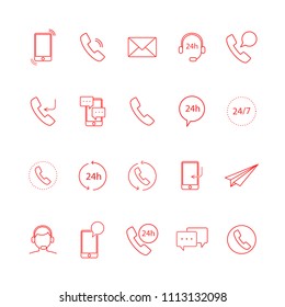 Contact icon set isolated on white background. Contact icon for web site, marketing, app and logo. Creative business concept, vector illustration, eps 10