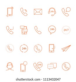 Contact icon set isolated on white background. Contact icon for web site, marketing, app and logo. Creative business concept, vector illustration, eps 10