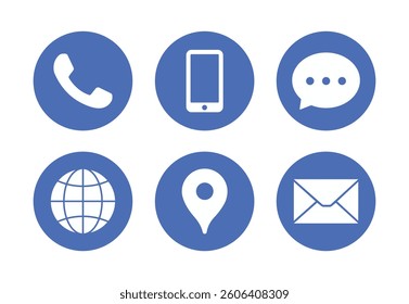 Contact icon Set isolated on white background