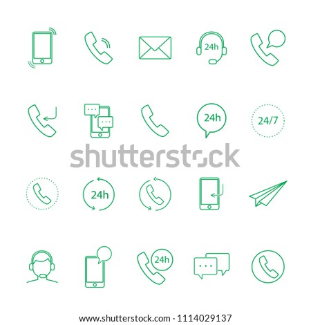 Contact icon set isolated on white background. Contact icon for web site, marketing, app and logo. Creative business concept, vector illustration, eps 10