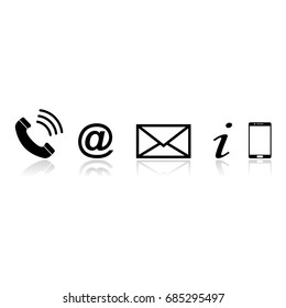 contact icon set isolated vector