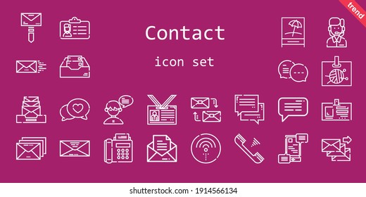 contact icon set. line icon style. contact related icons such as wifi, mail, customer service, telephone, mailing, message, id card, envelope, communications, chat, fax, signal, inbox, email