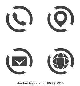 Contact icon set on white background vector illustration
