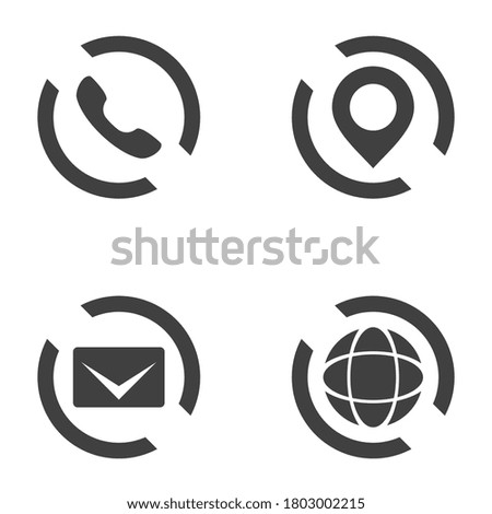 Contact icon set on white background vector illustration