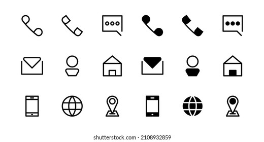 Contact Icon Set Sign Symbol Simple Stock Vector (Royalty Free ...