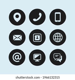 contact icon set, simple clean contact icon 