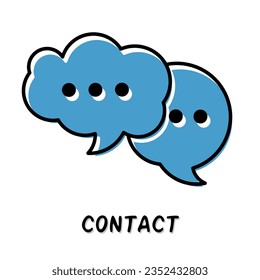 Contact icon set Stock vector illustration.