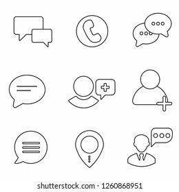 Contact icon set vector.