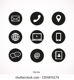 Contact icon set vector