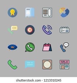 contact icon set. vector set about mailbox, phone call, business card and telephone icons set.