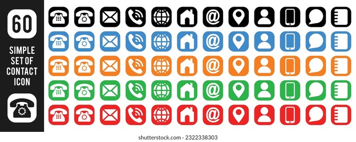 Contact icon set vector Design.