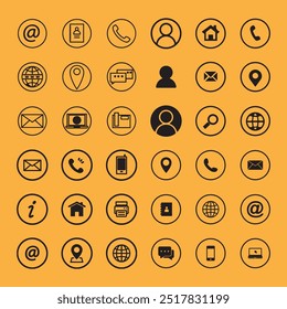 contact icon set vector design